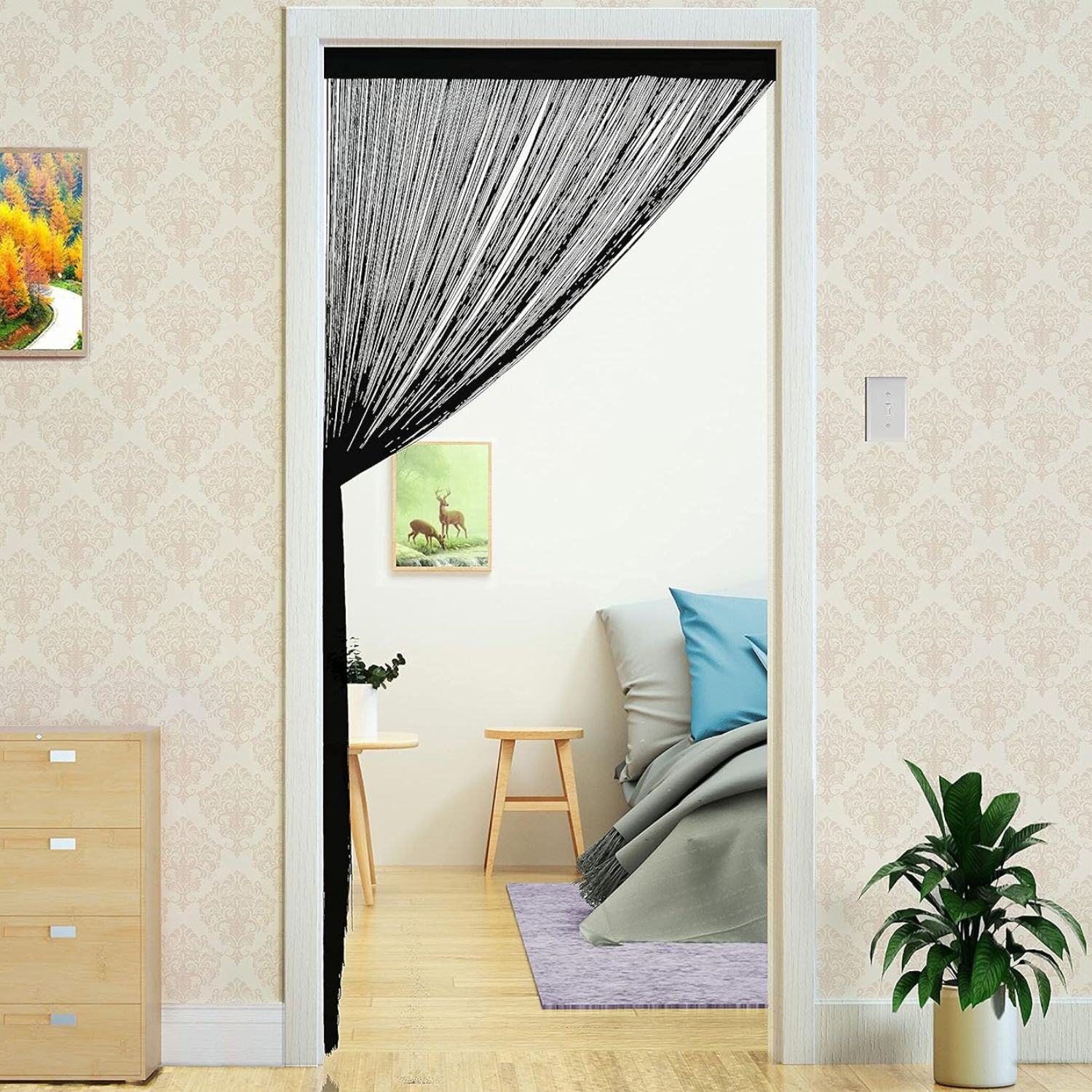 String Curtain Door - Black