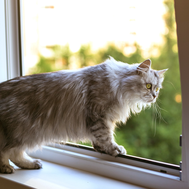 Cat Window Screen - Black, 1000mm x 1000mm / 39" x 39"