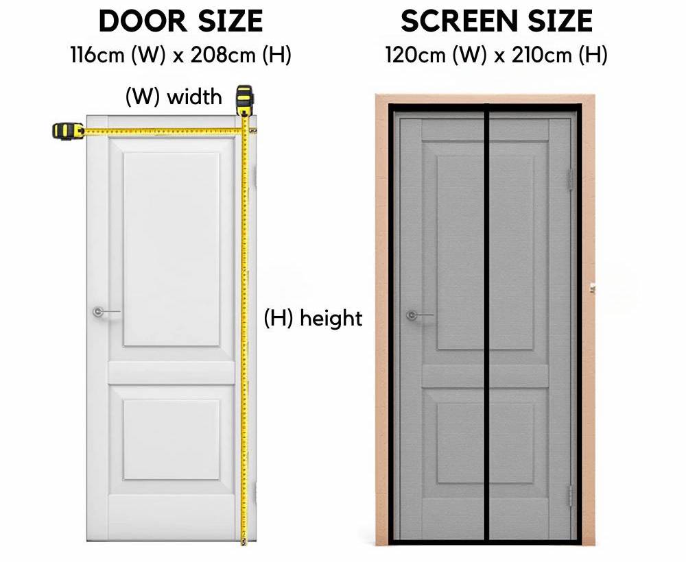 Magnetic Screen Door - Black, 60cm (W) x 210cm (H): image 3