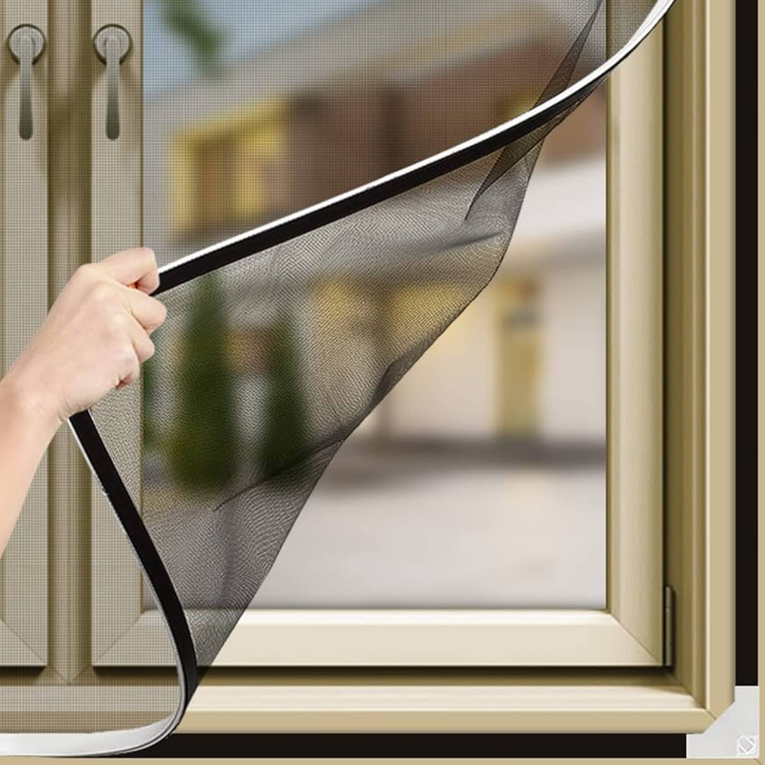 Window Screen na May Magnet - Black, Standard Mesh (Grey), 1000mm x 1000mm / 39" x 39"