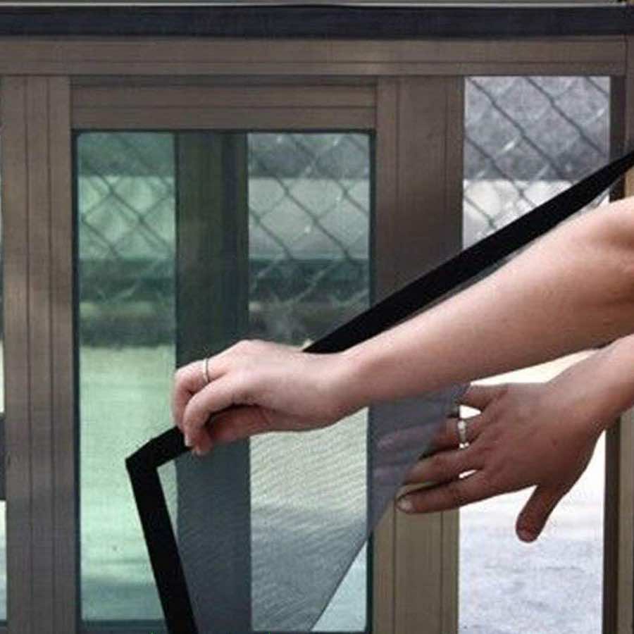 Window Screen na May Velcro - Black, Standard Mesh (Grey), 1000mm x 1000mm / 39" x 39": image 2