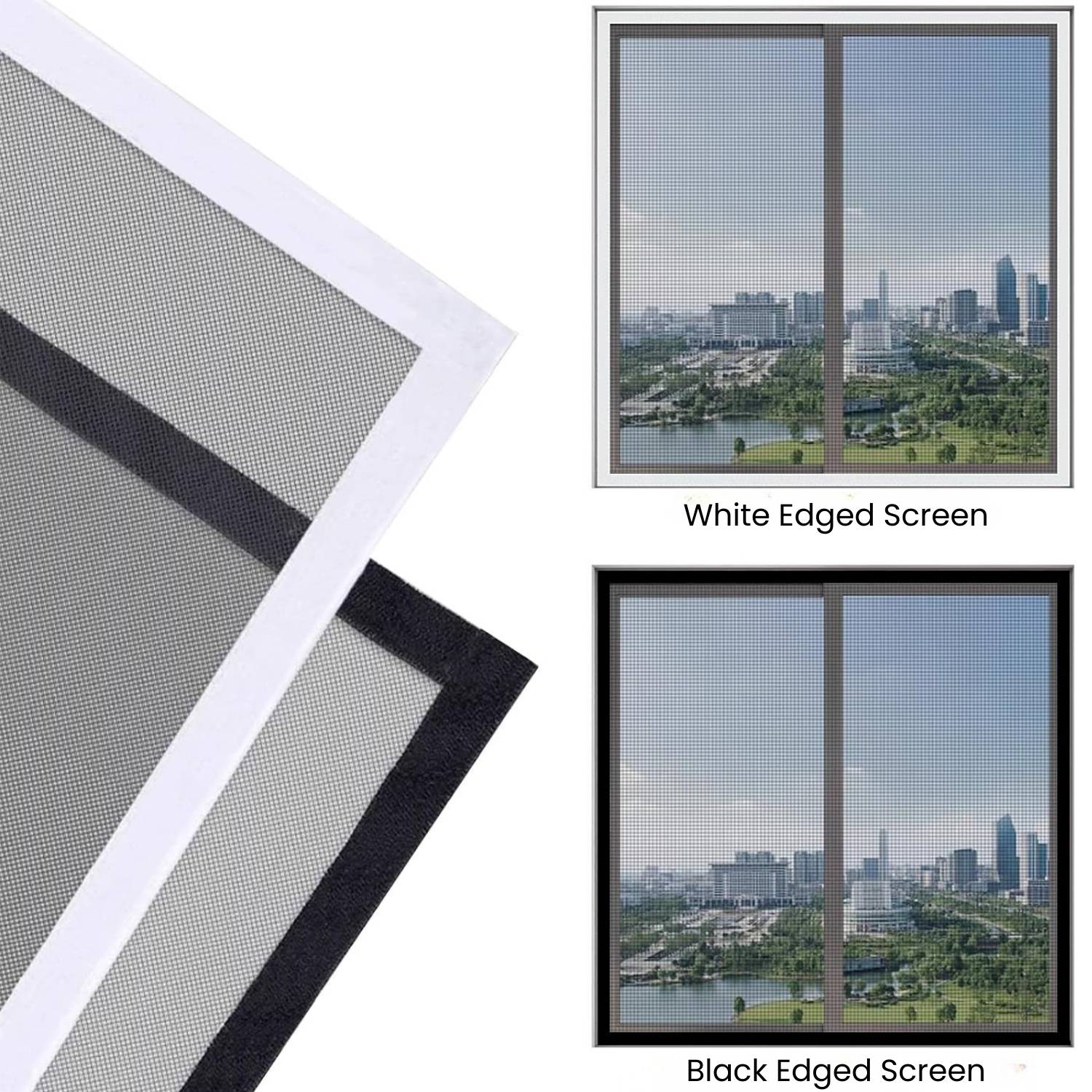 Window Screen na May Velcro - Black, Standard Mesh (Grey), 1000mm x 1000mm / 39" x 39": image 4